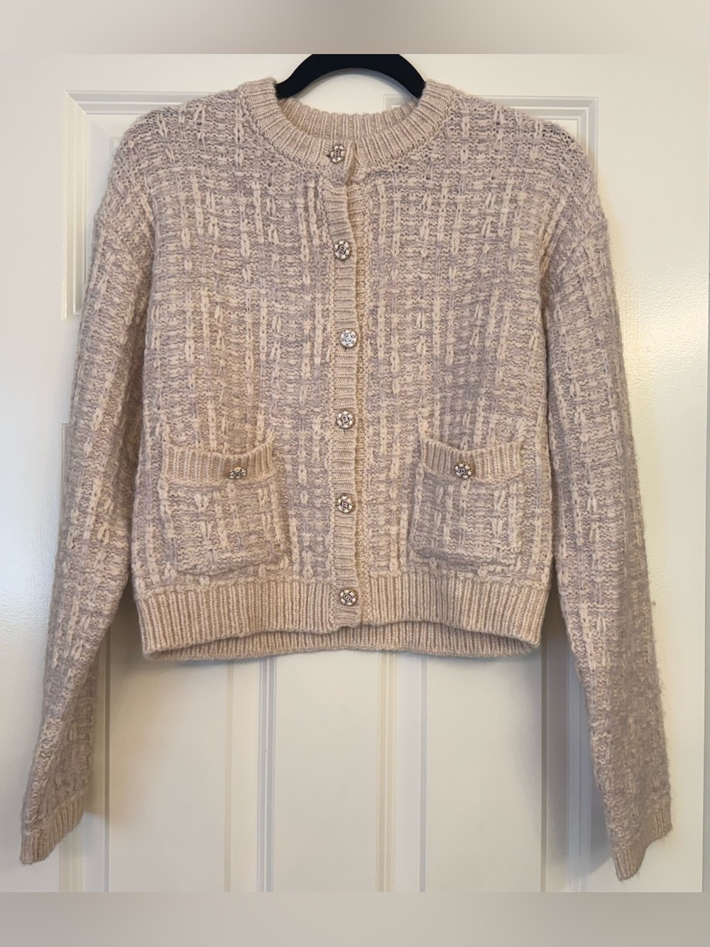 NWT ASTR the Label Textured Knit Cardigan Sweater Size Medium